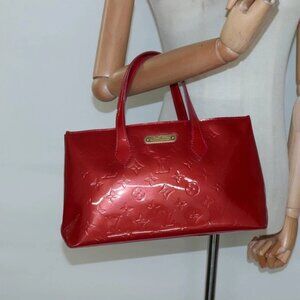 LOUIS VUITTON Monogram Vernis Wilshire PM Bag Pomme D'amour M93642 Auth BA1873